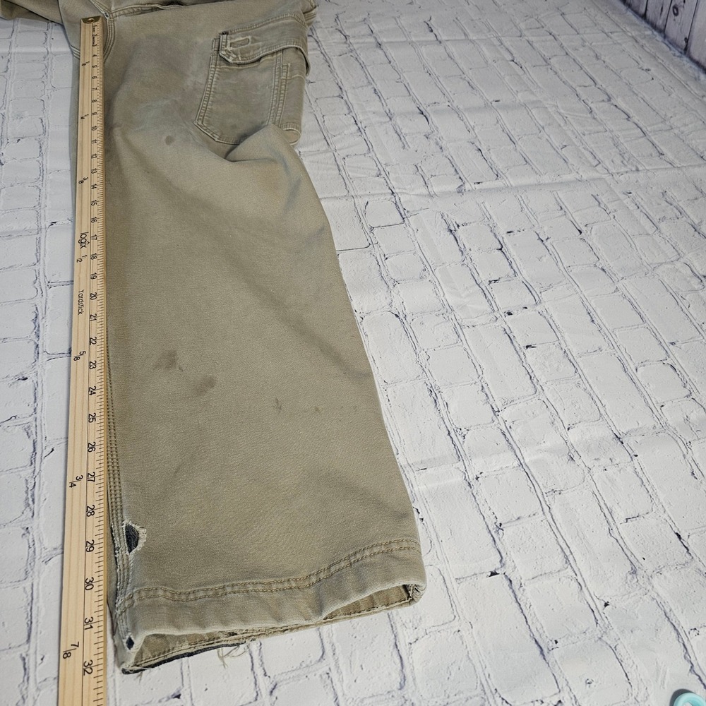 Duluth Trading Flex Fire Hose Cargo Pants Khaki 34x34 Thrashed Fleece Lined - Picture 16 of 16